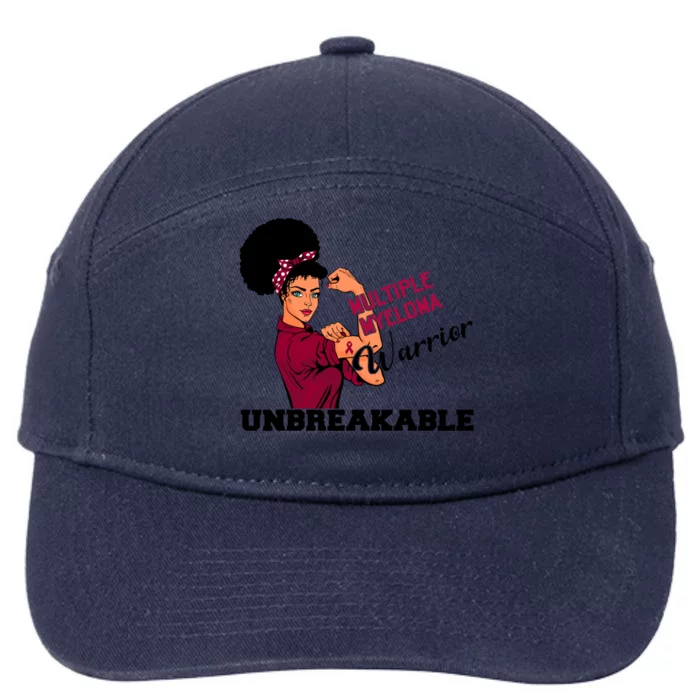 Multiple Myeloma Warrior Unbreakable African American Cool Gift 7-Panel Snapback Hat