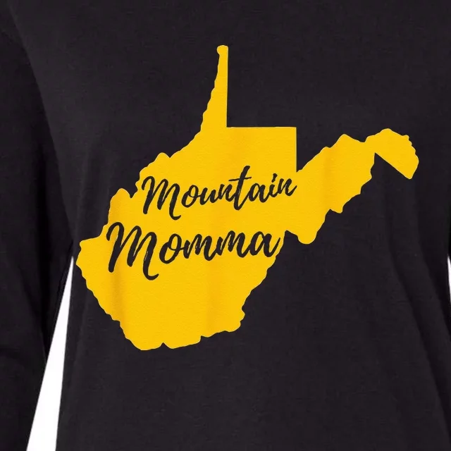 Mountain Momma West Virginia State Map Womens Cotton Relaxed Long Sleeve T-Shirt