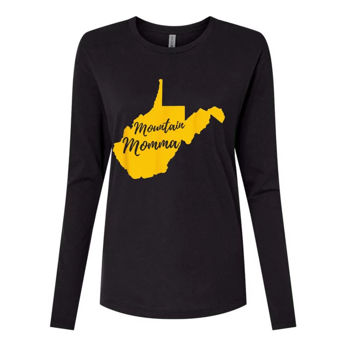 Mountain Momma West Virginia State Map Womens Cotton Relaxed Long Sleeve T-Shirt