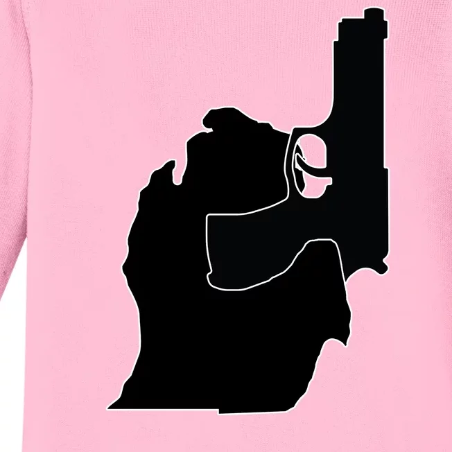 Michigan Mitten With Gun Design Baby Long Sleeve Bodysuit