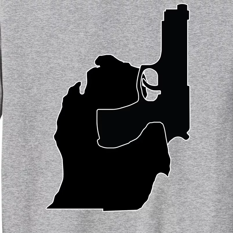 Michigan Mitten With Gun Design Tall Sweatshirt