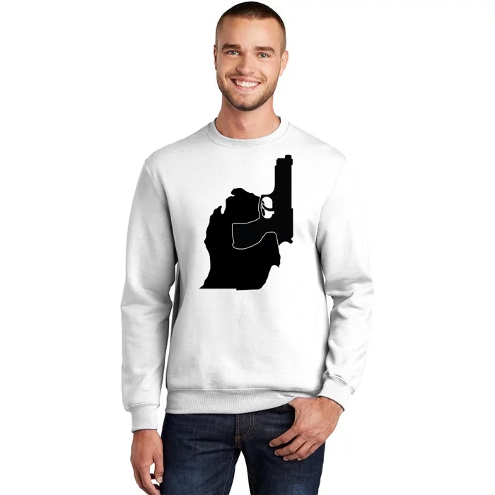 Michigan Mitten With Gun Design Sweatshirt