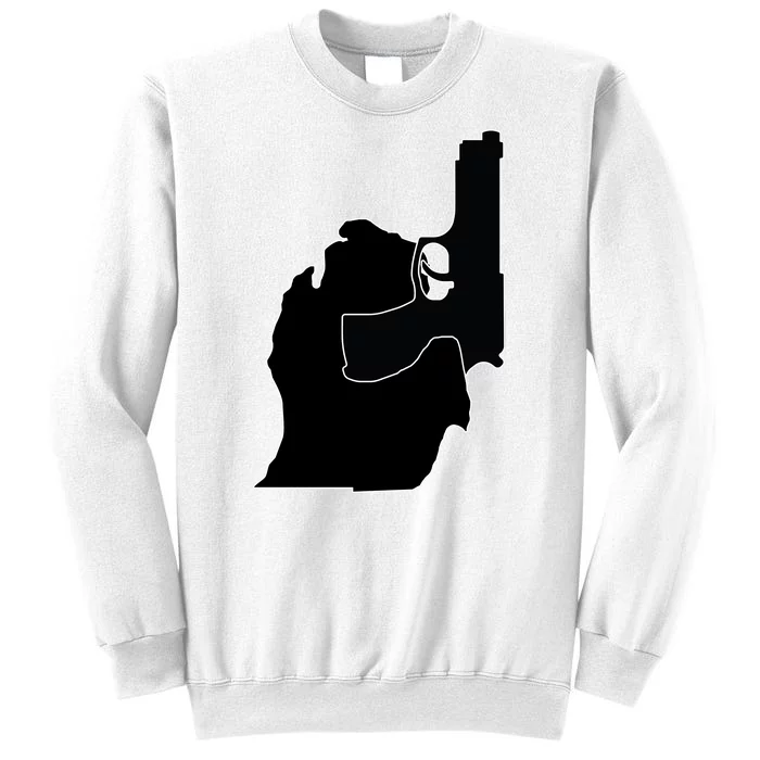 Michigan Mitten With Gun Design Sweatshirt