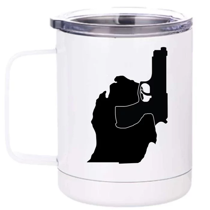 Michigan Mitten With Gun Design Front & Back 12oz Stainless Steel Tumbler Cup