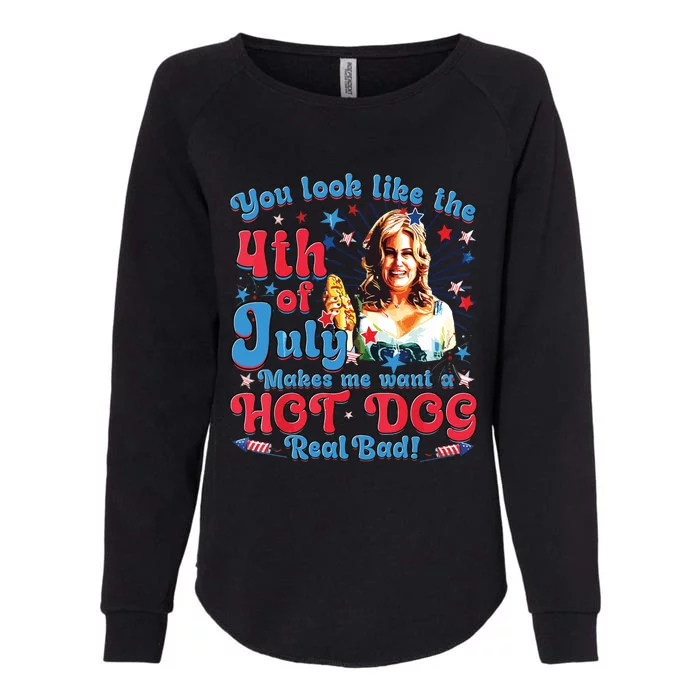 Makes Me Want A Hotdog Real Bad Womens California Wash Sweatshirt