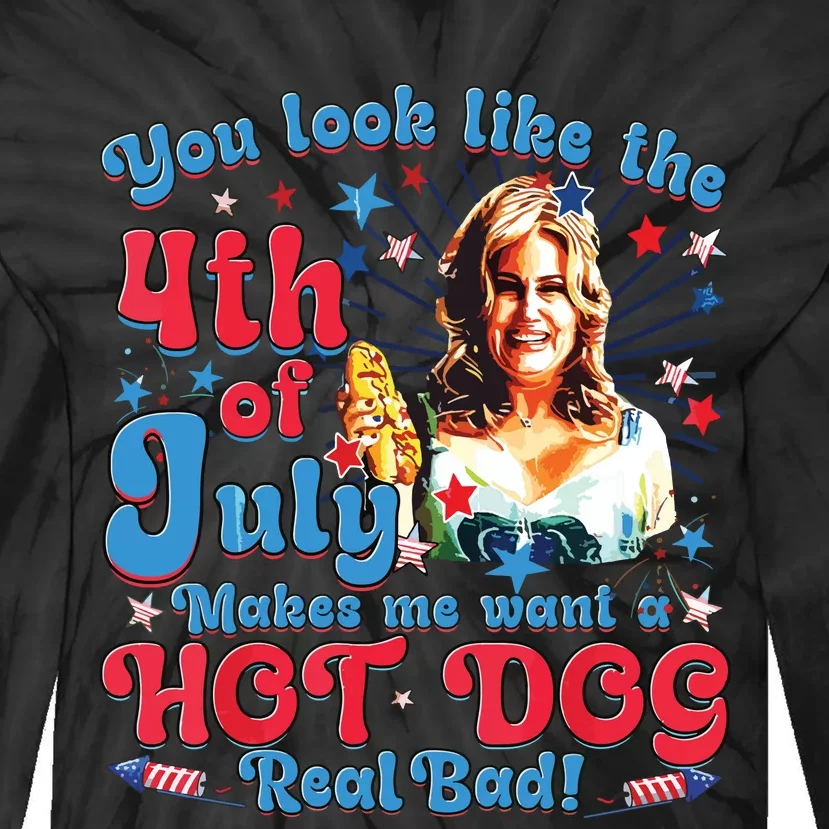 Makes Me Want A Hotdog Real Bad Tie-Dye Long Sleeve Shirt