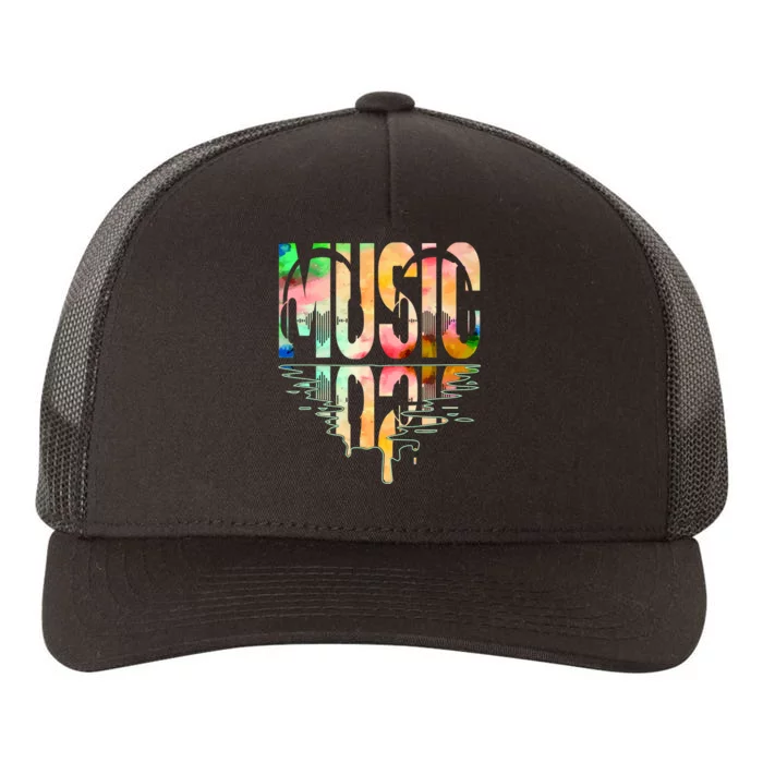 Music Mirrored Watercolor Logo Yupoong Adult 5-Panel Trucker Hat