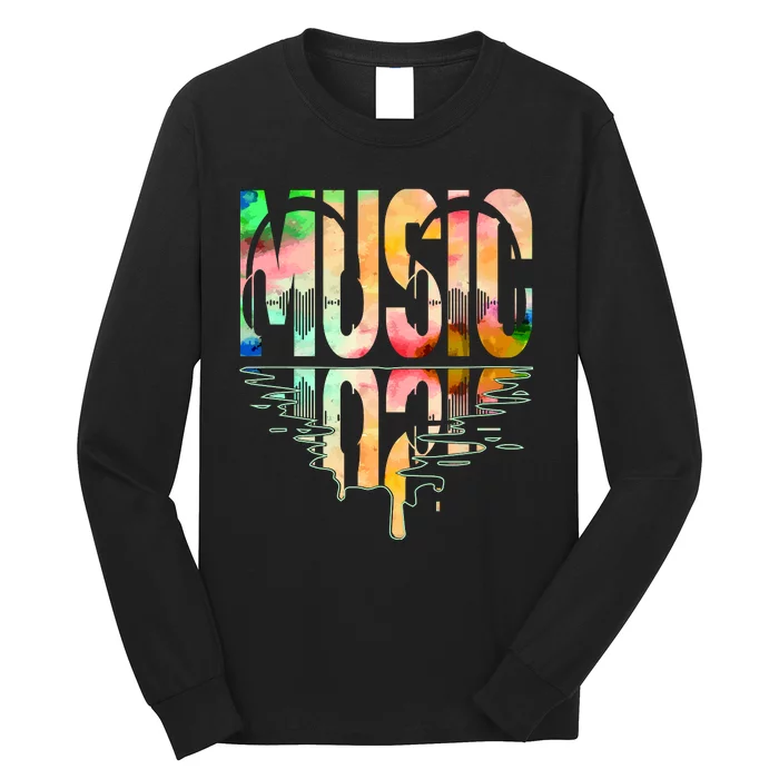 Music Mirrored Watercolor Logo Long Sleeve Shirt