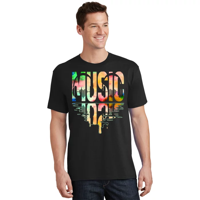 Music Mirrored Watercolor Logo T-Shirt