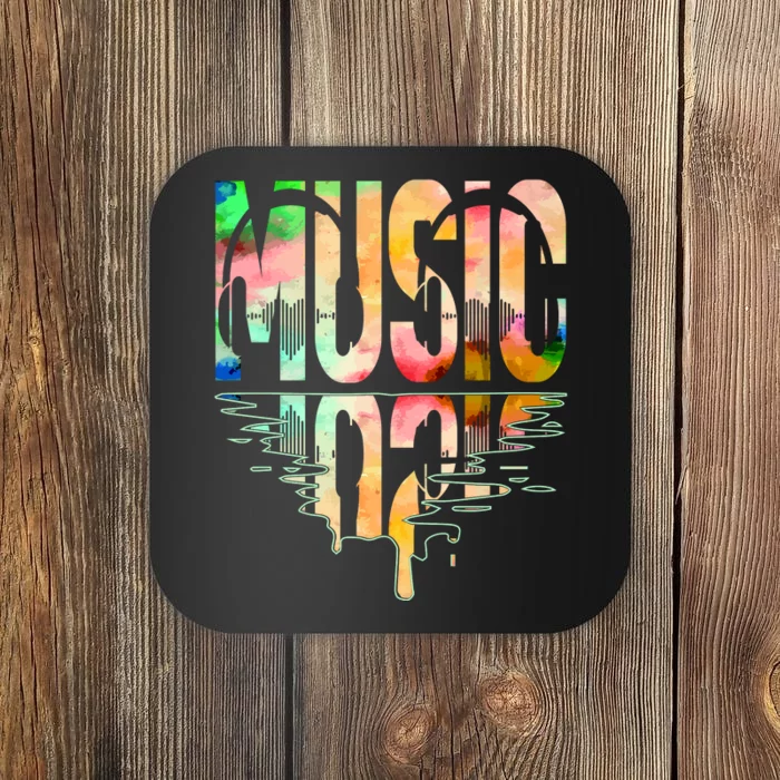 Music Mirrored Watercolor Logo Coaster