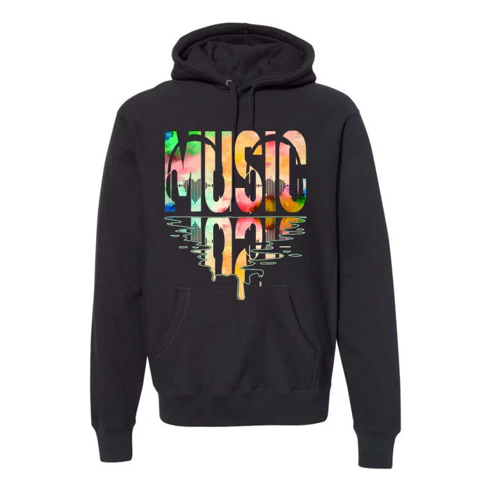 Music Mirrored Watercolor Logo Premium Hoodie