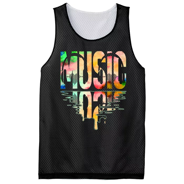 Music Mirrored Watercolor Logo Mesh Reversible Basketball Jersey Tank