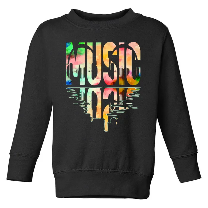 Music Mirrored Watercolor Logo Toddler Sweatshirt