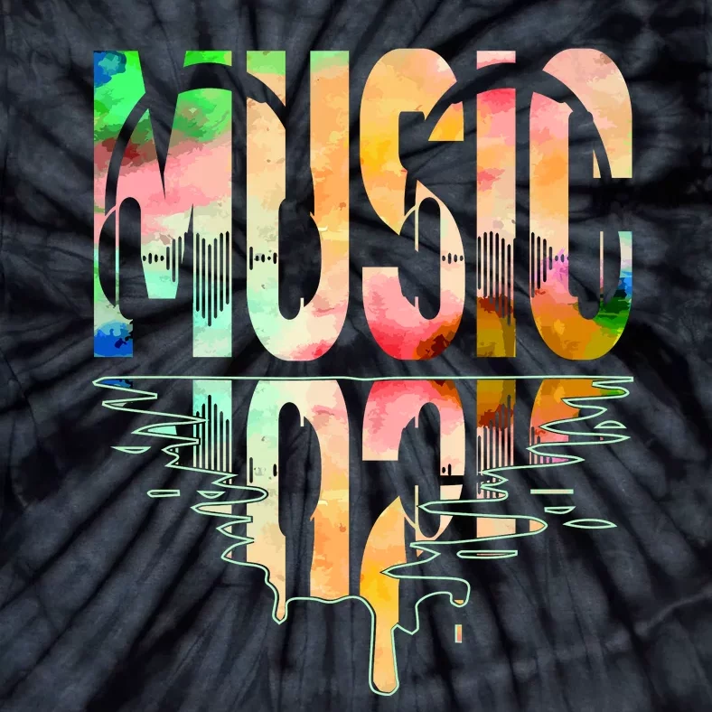 Music Mirrored Watercolor Logo Tie-Dye T-Shirt