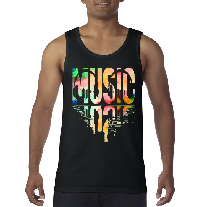 Music Mirrored Watercolor Logo Tank Top