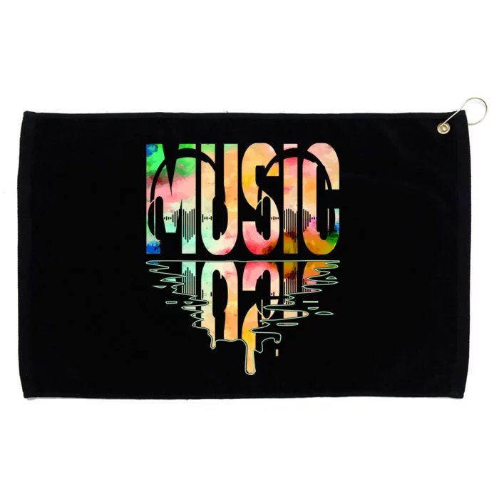 Music Mirrored Watercolor Logo Grommeted Golf Towel