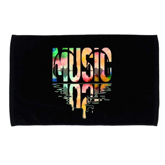 Music Mirrored Watercolor Logo Microfiber Hand Towel