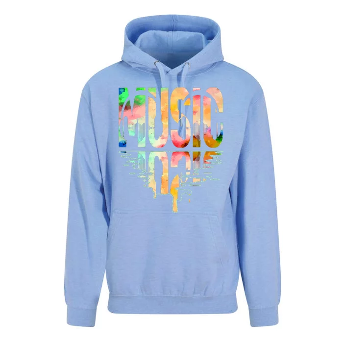 Music Mirrored Watercolor Logo Unisex Surf Hoodie