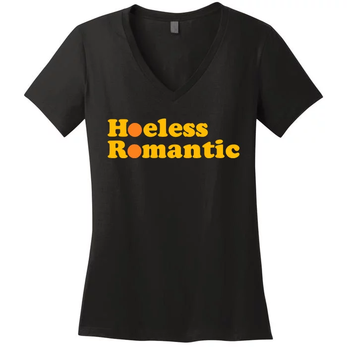 Maddi May Wearing Bobsliquor Hoeless Romantic Women's V-Neck T-Shirt