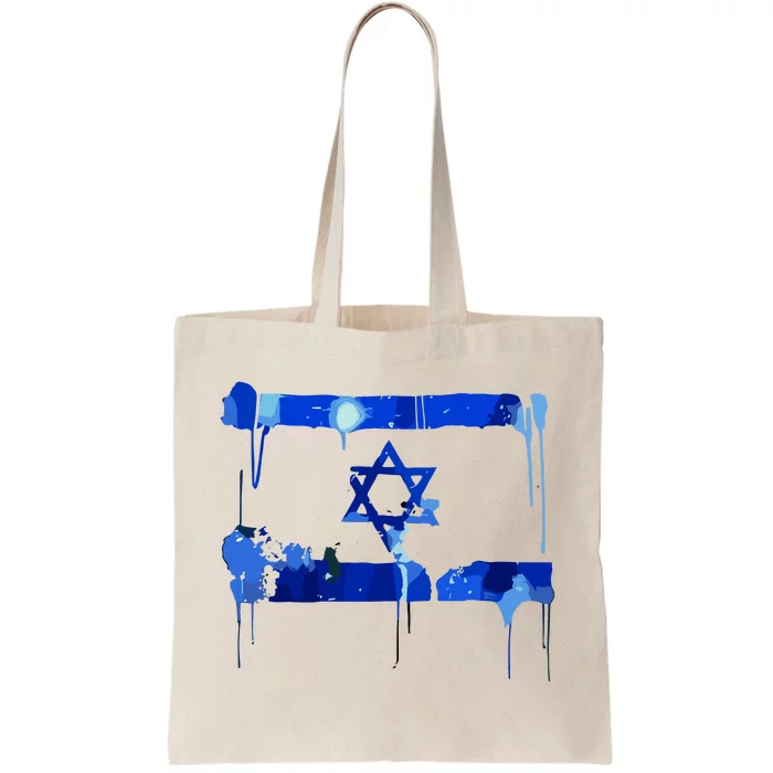 Marina Medvin Wearing Distressed Israeli Flag.Png Tote Bag