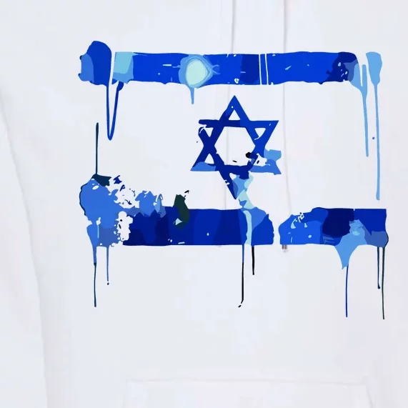 Marina Medvin Wearing Distressed Israeli Flag.Png Premium Hoodie