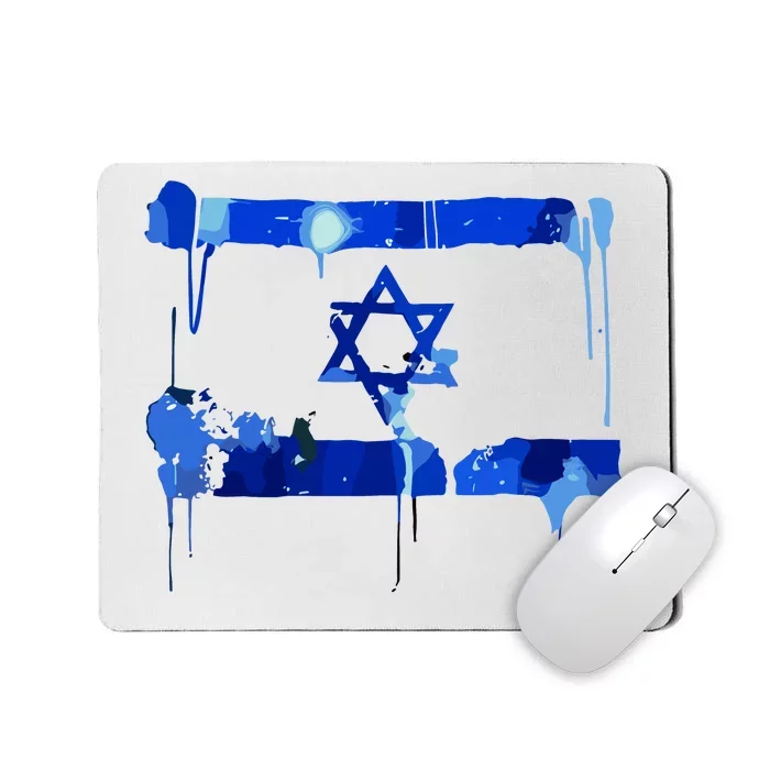 Marina Medvin Wearing Distressed Israeli Flag.Png Mousepad