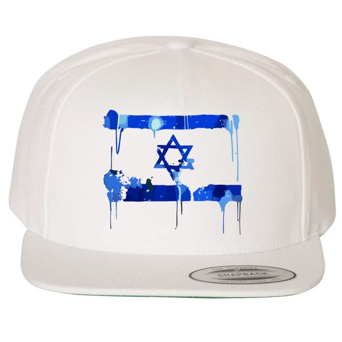 Marina Medvin Wearing Distressed Israeli Flag.Png Wool Snapback Cap