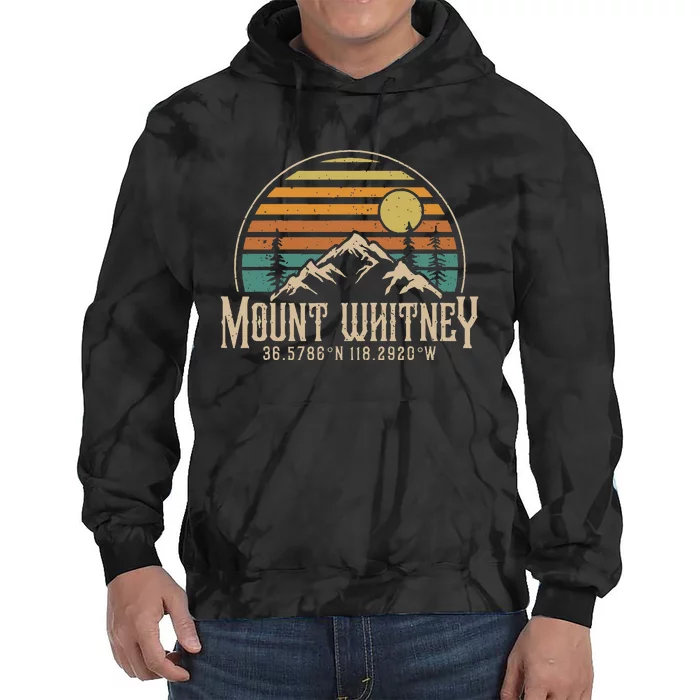 Mountain Mt. Whitney California Hiking Camping Tie Dye Hoodie