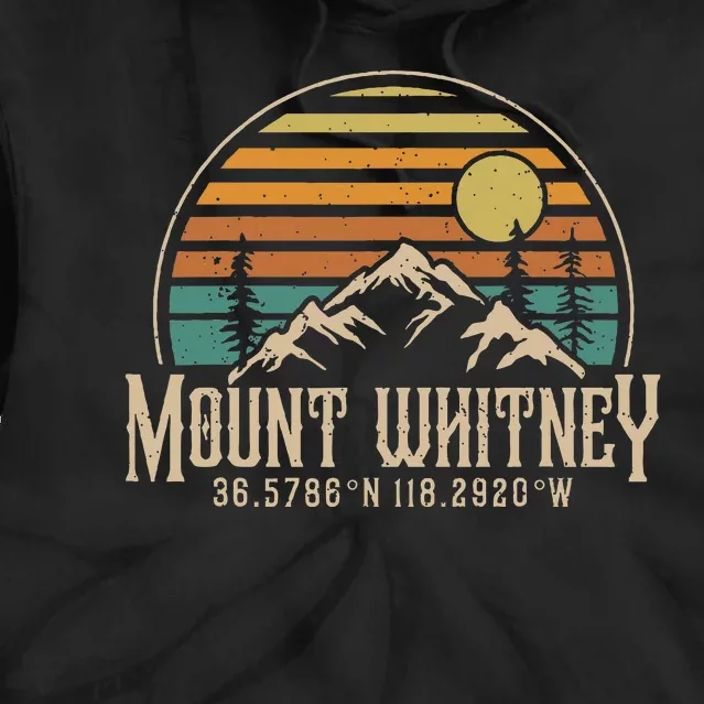 Mountain Mt. Whitney California Hiking Camping Tie Dye Hoodie