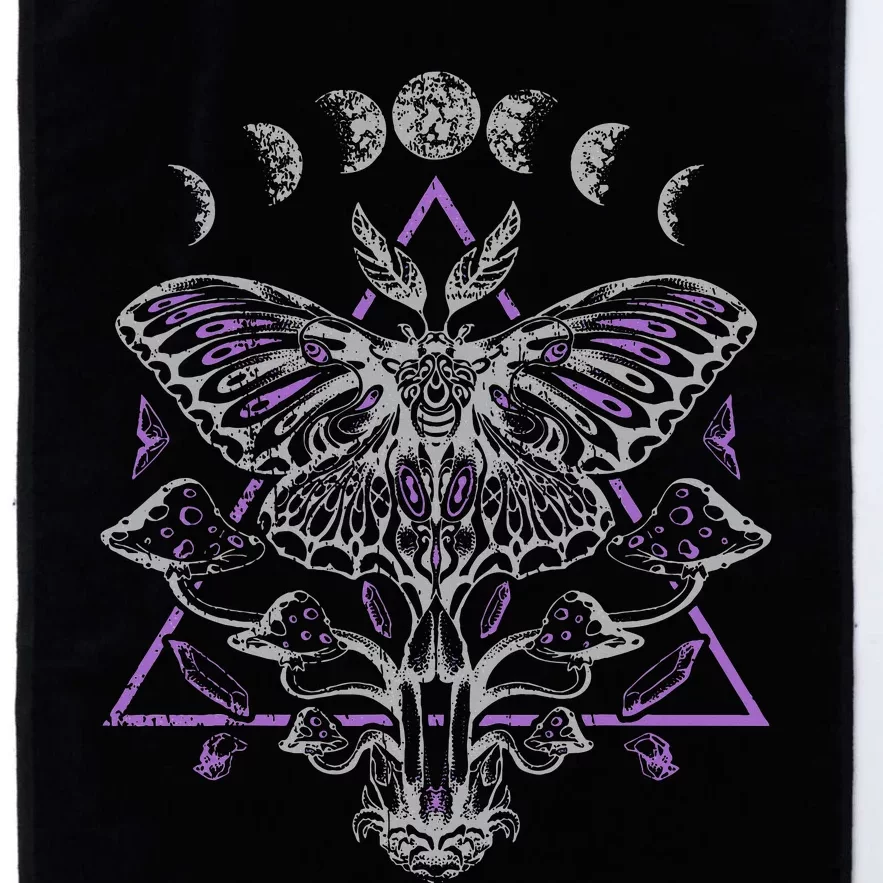 Mysterious Moth With Moon Crescent Gothic Moth Platinum Collection Golf Towel