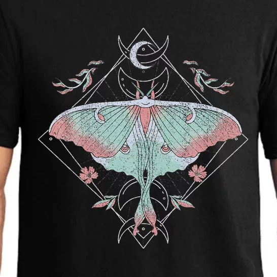 Mysterious Moths With Moon Crescent Gothic Moth Pajama Set