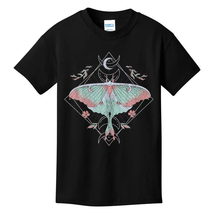 Mysterious Moths With Moon Crescent Gothic Moth Kids T-Shirt