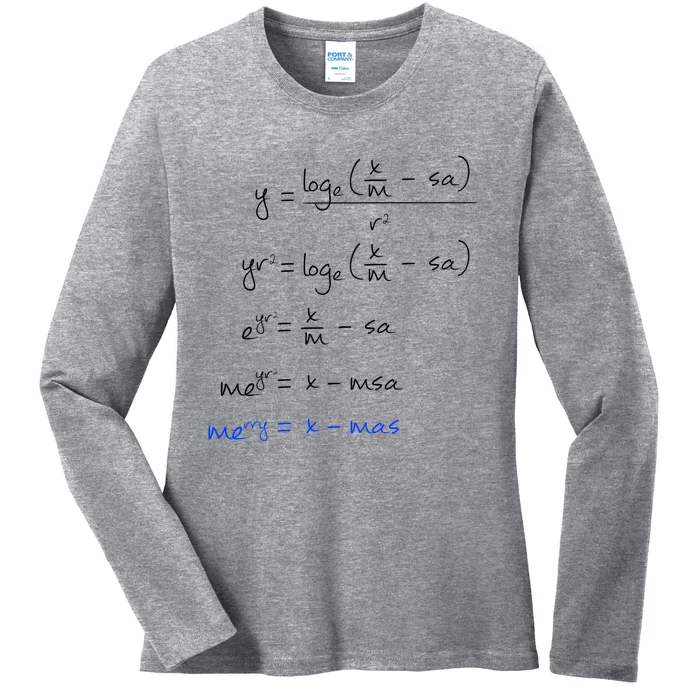 Math Merry Xmas Math Equation Funny Christmas Algebra Great Gift Ladies Long Sleeve Shirt