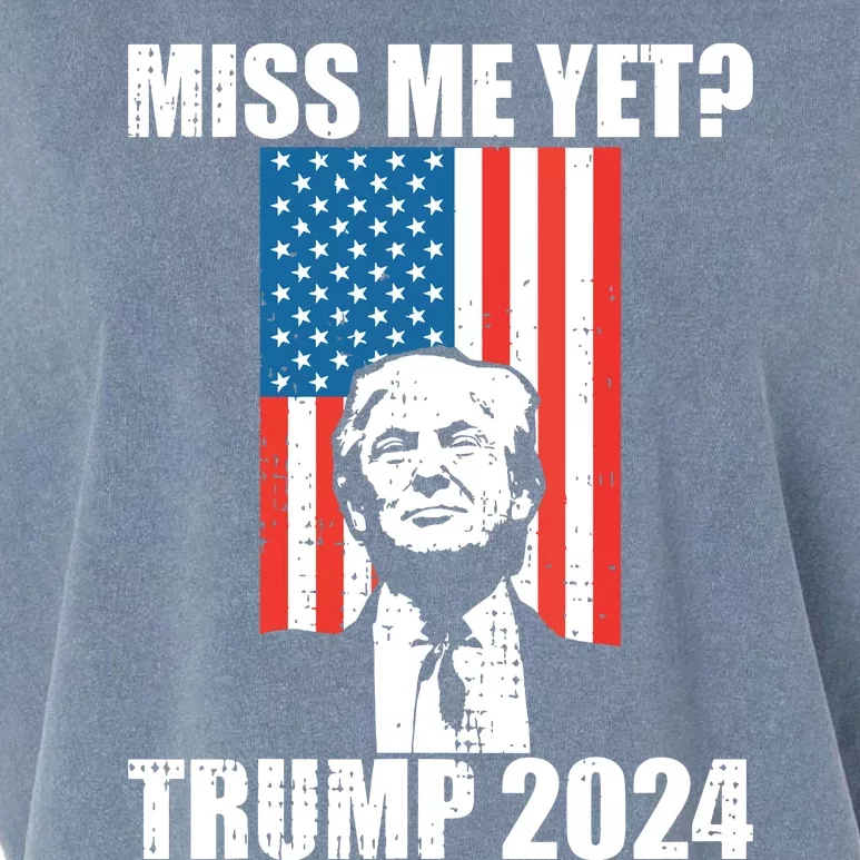 Miss Me Yet Funny Trump 2024 Garment-Dyed Women's Muscle Tee