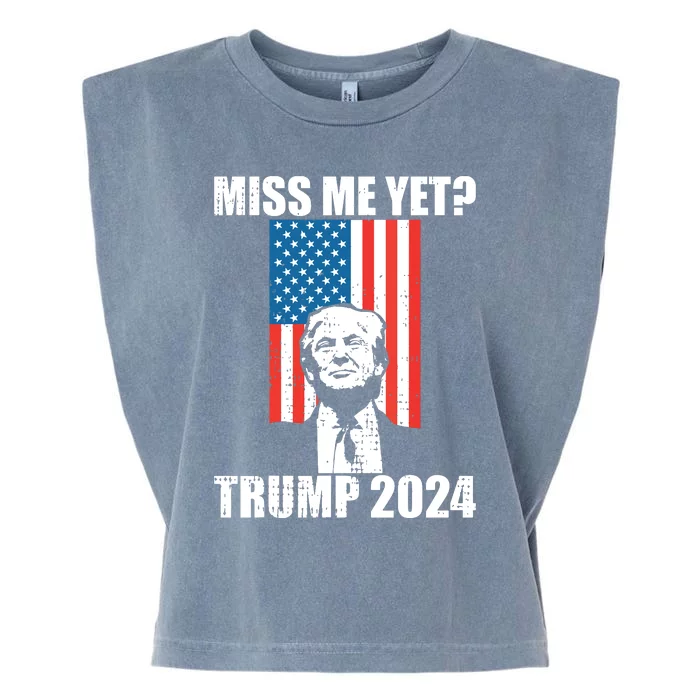 Miss Me Yet Funny Trump 2024 Garment-Dyed Women's Muscle Tee