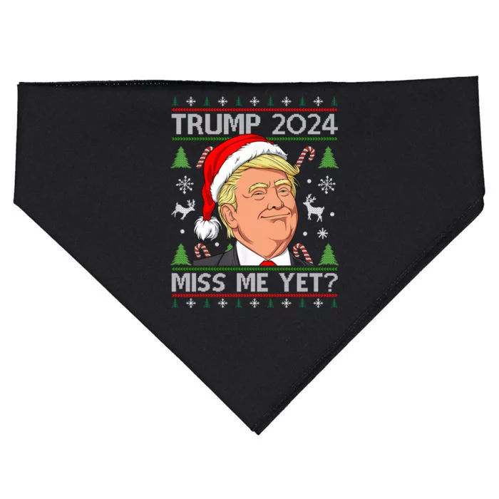 Miss Me Yet Trump 2024 Ugly Christmas Cool Gift USA-Made Doggie Bandana