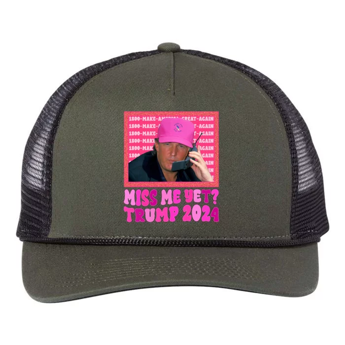 Miss Me Yet Trump 2024 President 2024 Retro Rope Trucker Hat Cap