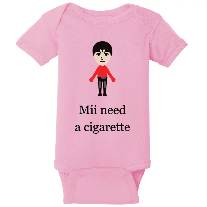 Mii Need A Cigarette Funny Wii Baby Bodysuit