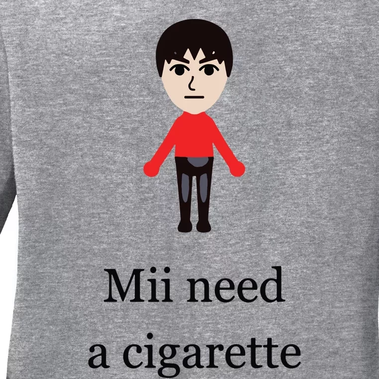 Mii Need A Cigarette Funny Wii Ladies Long Sleeve Shirt