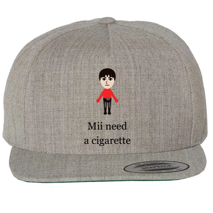 Mii Need A Cigarette Funny Wii Wool Snapback Cap