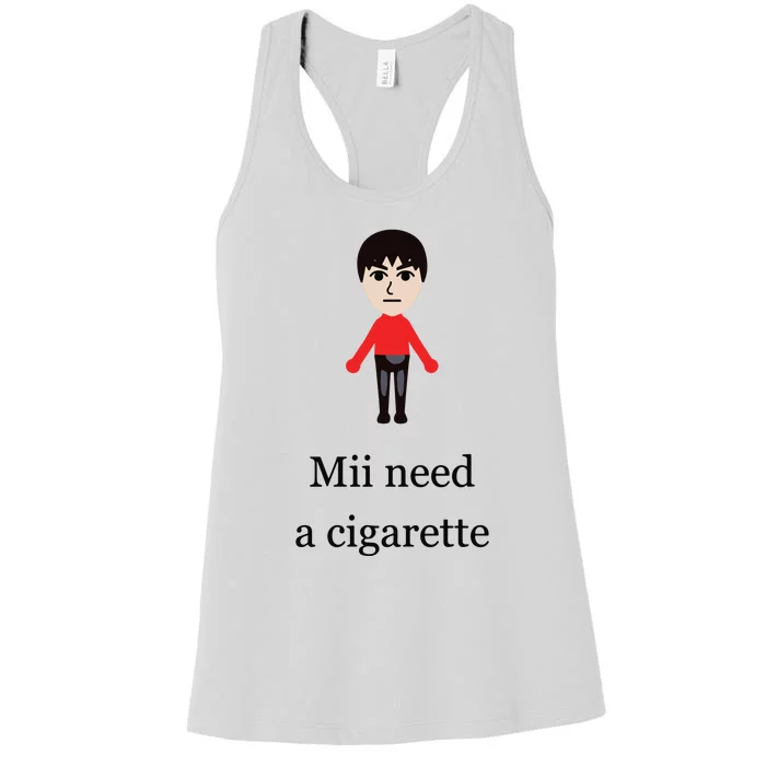 Mii Need A Cigarette Funny Wii Women's Racerback Tank