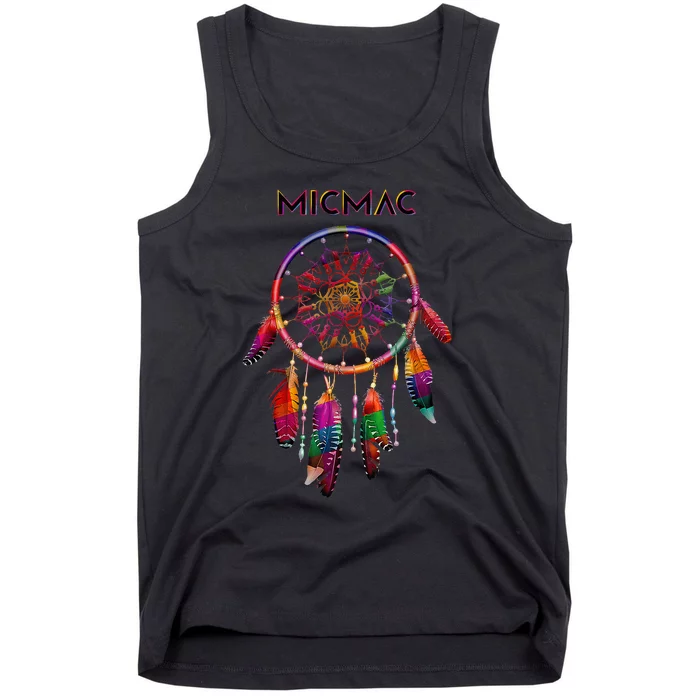 Micmac Native American Indian Colorful Dreamcatcher Tribe Tank Top