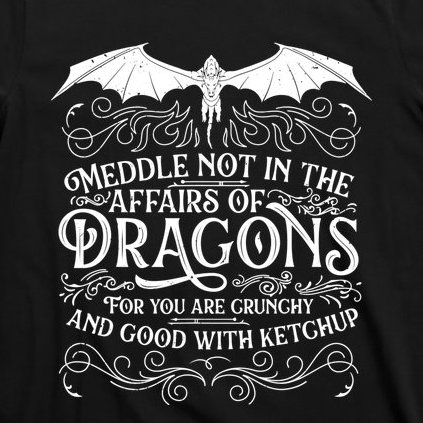 Meddle Not Affairs Dragons Tshirt, Mens Dragon TShirt T-Shirt