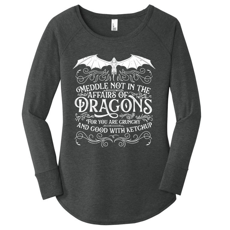 Meddle Not Affairs Dragons Tshirt, Mens Dragon TShirt Women’s Perfect Tri Tunic Long Sleeve Shirt