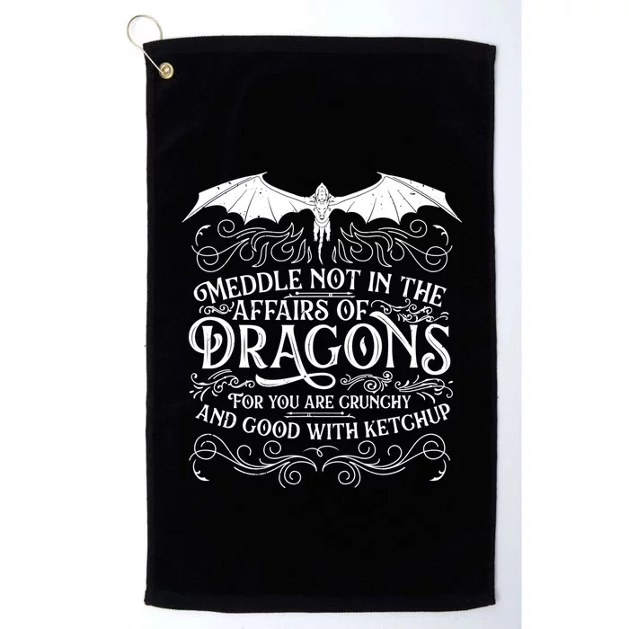 Meddle Not Affairs Dragons Tshirt, Mens Dragon TShirt Platinum Collection Golf Towel