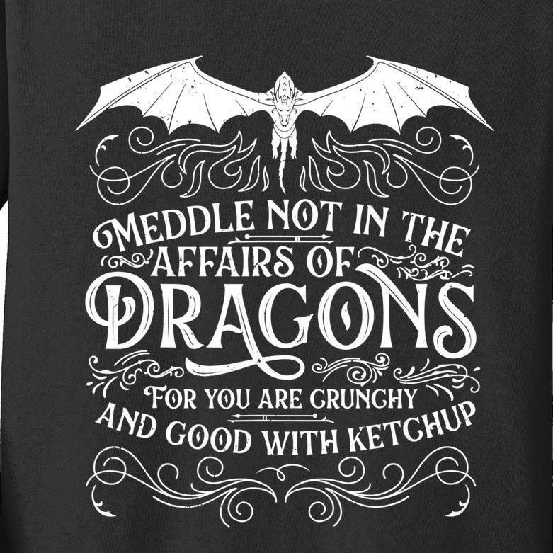 Meddle Not Affairs Dragons Tshirt, Mens Dragon TShirt Kids Long Sleeve Shirt