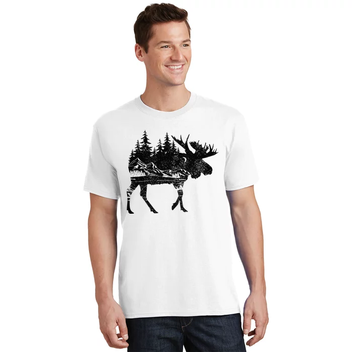 Moose Nature Alaska Hiking Fishing Camping Hunting Gift T-Shirt