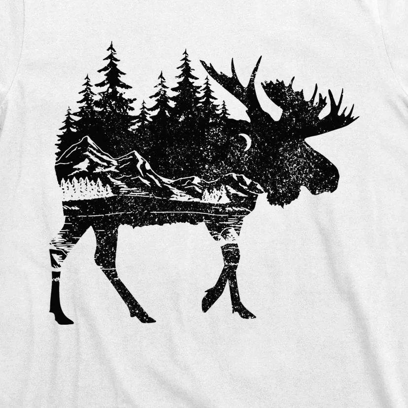 Moose Nature Alaska Hiking Fishing Camping Hunting Gift T-Shirt