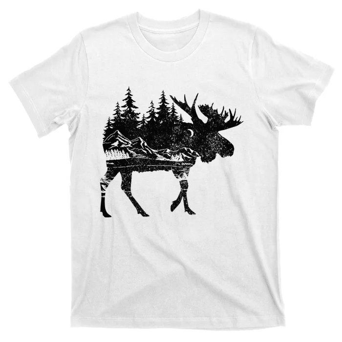 Moose Nature Alaska Hiking Fishing Camping Hunting Gift T-Shirt