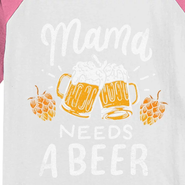 Mama Needs A Beer Alcohol Cinco De Mayo MotherS Day Kids Colorblock Raglan Jersey